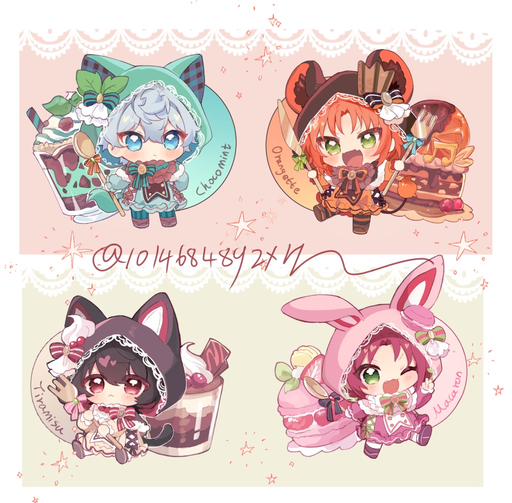 スイーツぬいちゃんのアクリルクリップ