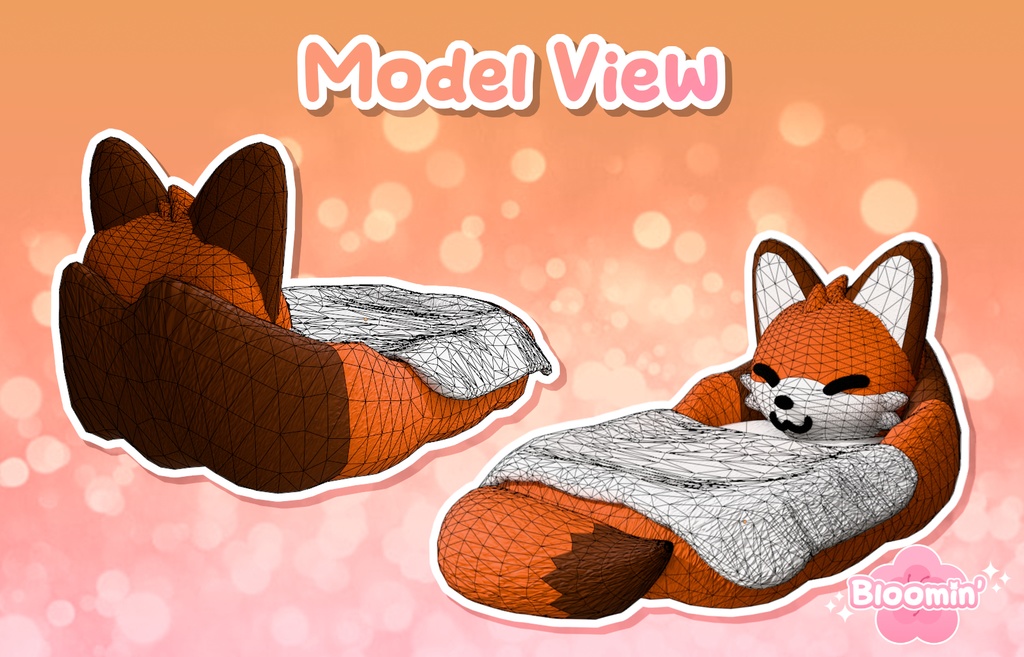 Cute Fox Bed | 3D Asset for VRChat
