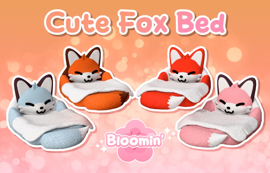 Cute Fox Bed | 3D Asset for VRChat