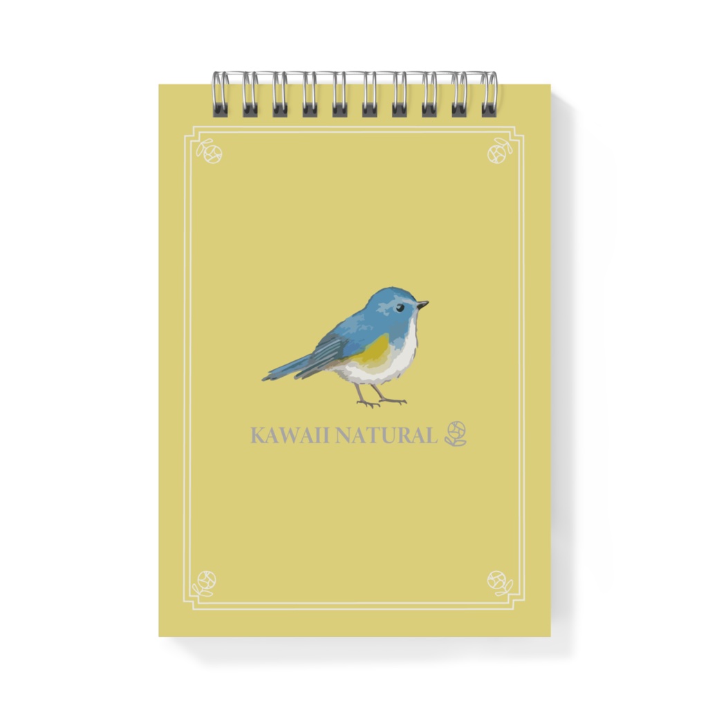 KAWAII NATURALメモ帳・ルリビタキ・イエローrygsh202103
