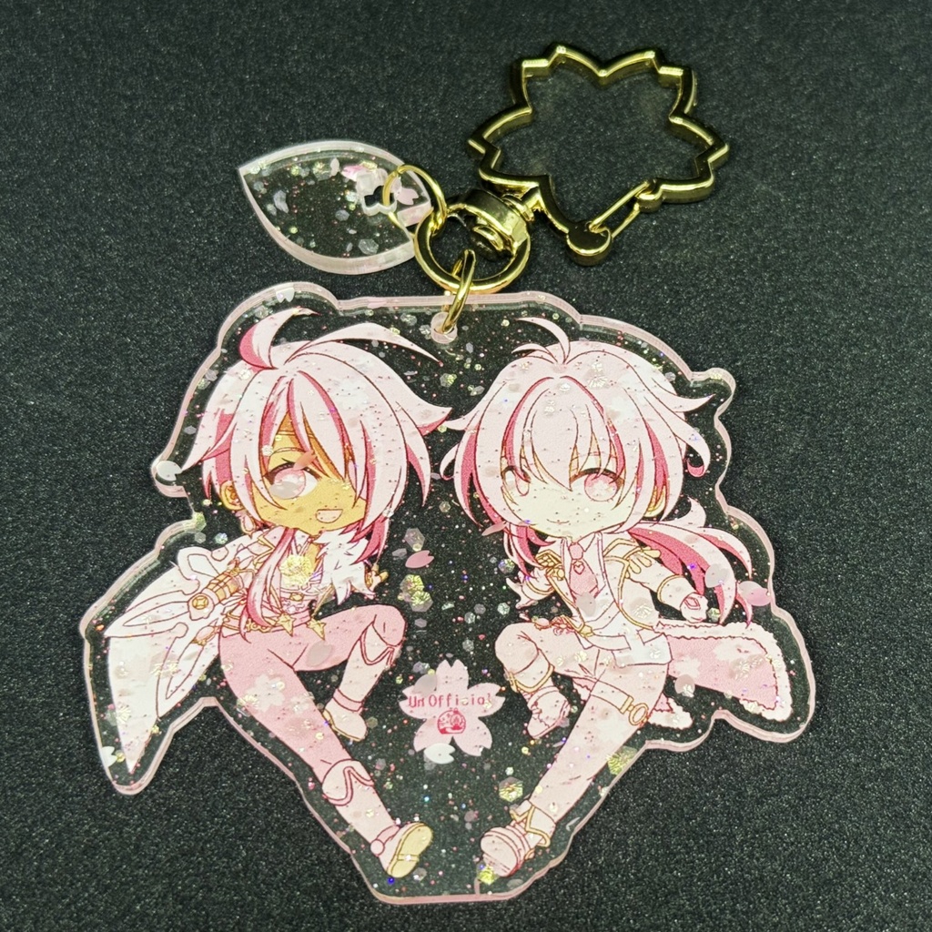 【あんしんBOOTHパック発送】桜花アクリルキーホルダー 【ディルック&ガイア】