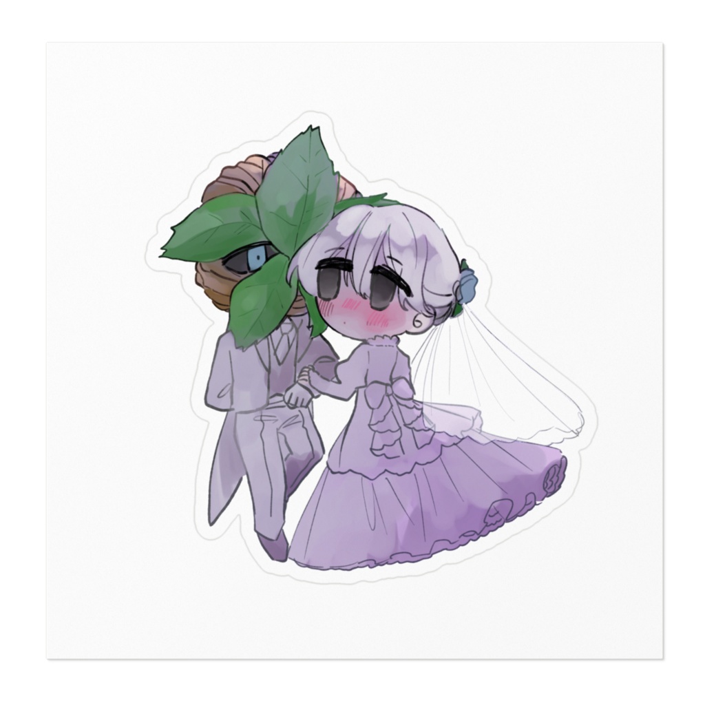 創作夫婦ウエディングステッカー