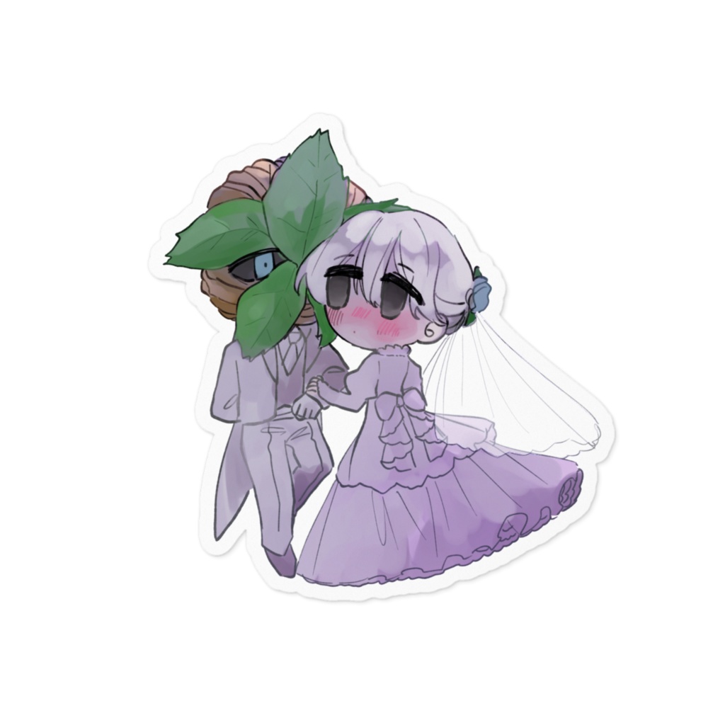 創作夫婦ウエディングステッカー