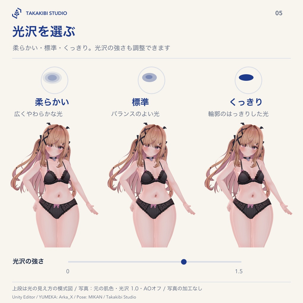 【YUMEKA対応】肌色6種+肌つや・体型に合わせた陰影|lilToon