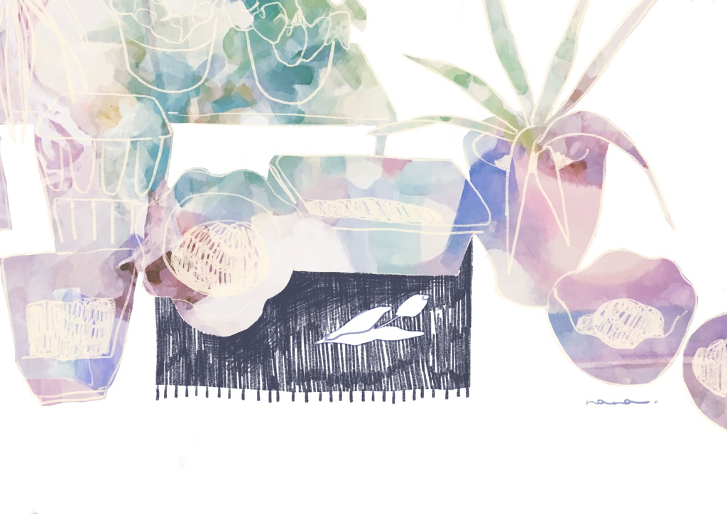 ブックカバー/冬の植木鉢