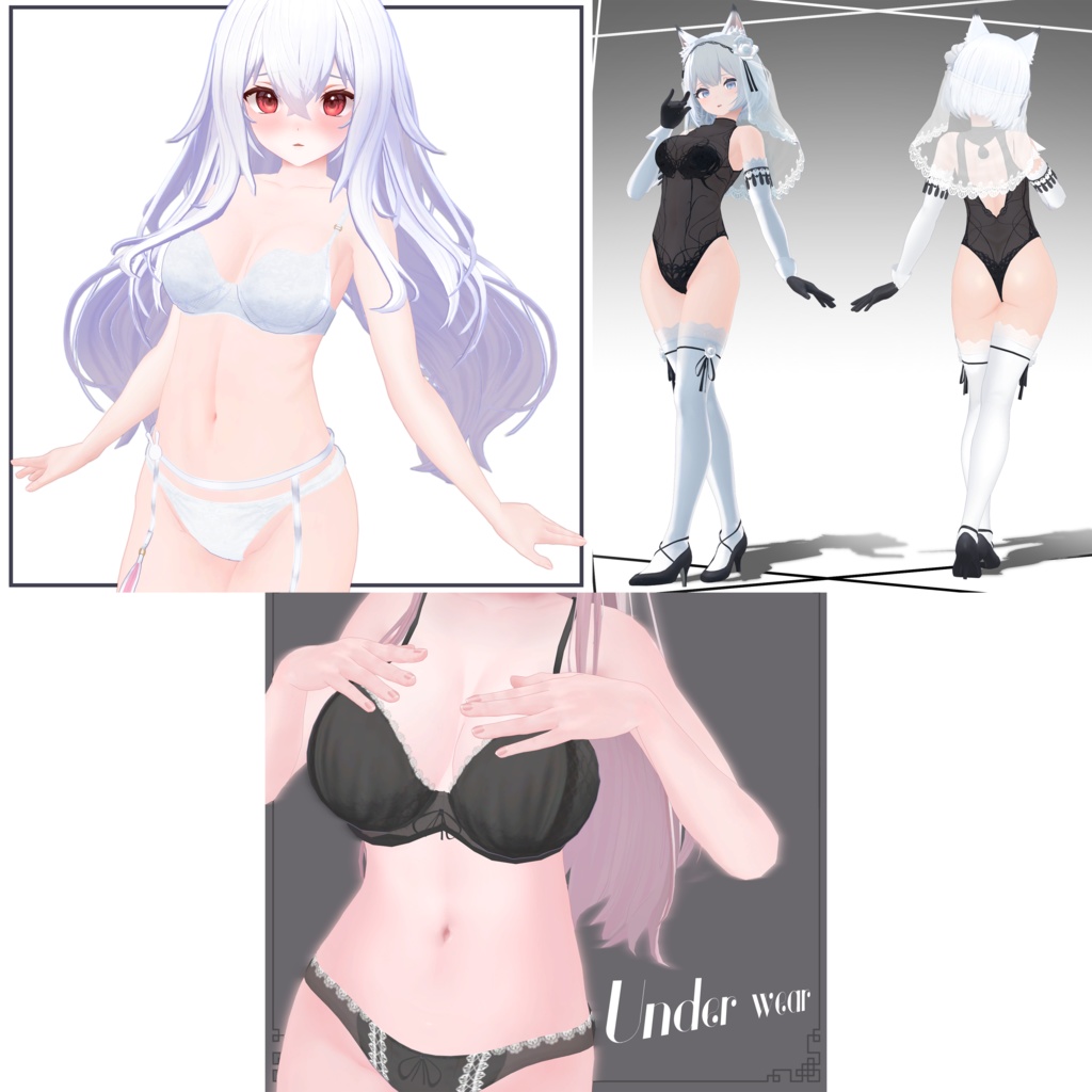 オリジナル3Dモデル「INABA」「椎名」「狐雨」