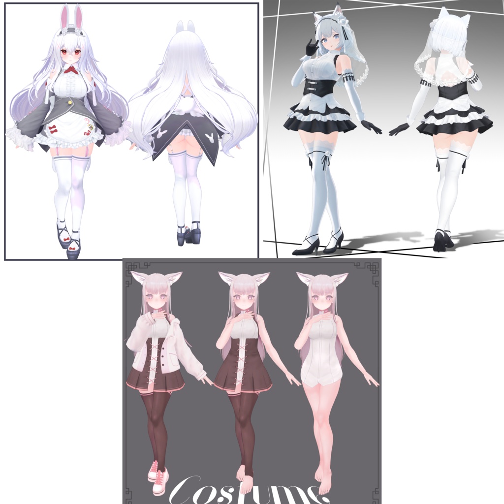 オリジナル3Dモデル「INABA」「椎名」「狐雨」