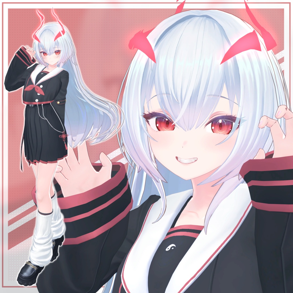 オリジナル3Dモデル 【きゃろん -Kyalóng- 迦龍】+ 猫々チャイナ服 & 髪型