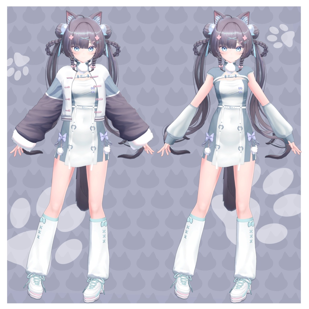 オリジナル3Dモデル 【きゃろん -Kyalóng- 迦龍】+ 猫々チャイナ服 & 髪型