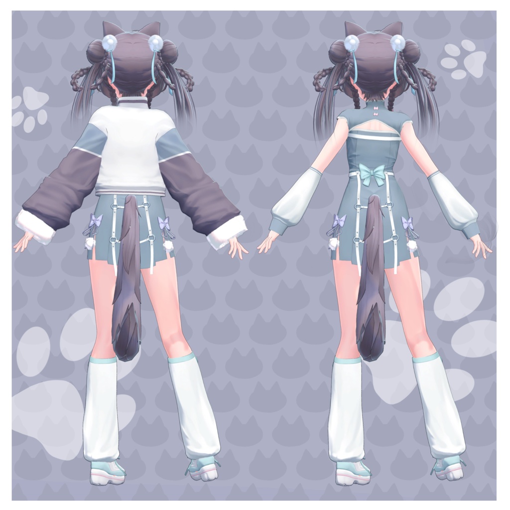 オリジナル3Dモデル 【きゃろん -Kyalóng- 迦龍】+ 猫々チャイナ服 & 髪型