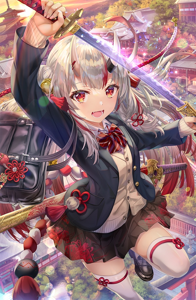 ホロライブ　百鬼あやめさん(JK剣士)　B2タペストリー（非公式）