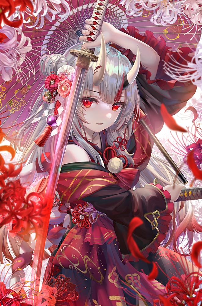 ホロライブ　百鬼あやめさん(抜刀)　B2タペストリー（非公式）