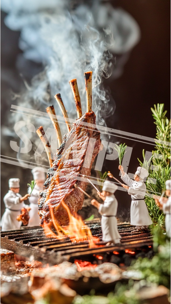 ミニチュア作業員とローストマスターたち｜スマホ壁紙