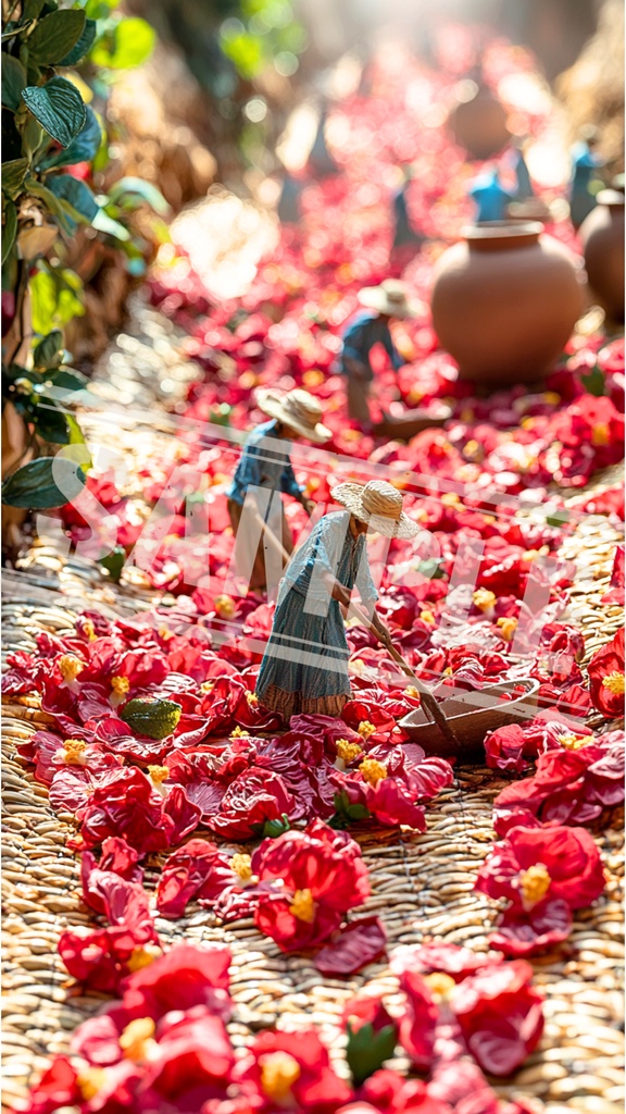 ミニチュア職人とハイビスカスの花道|スマホ壁紙