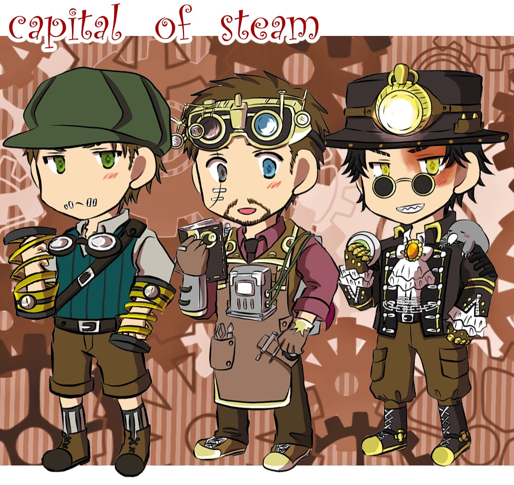 蒸気の都 発明家・スプリング・モグラ・光学レンズ アクリルキーホルダー