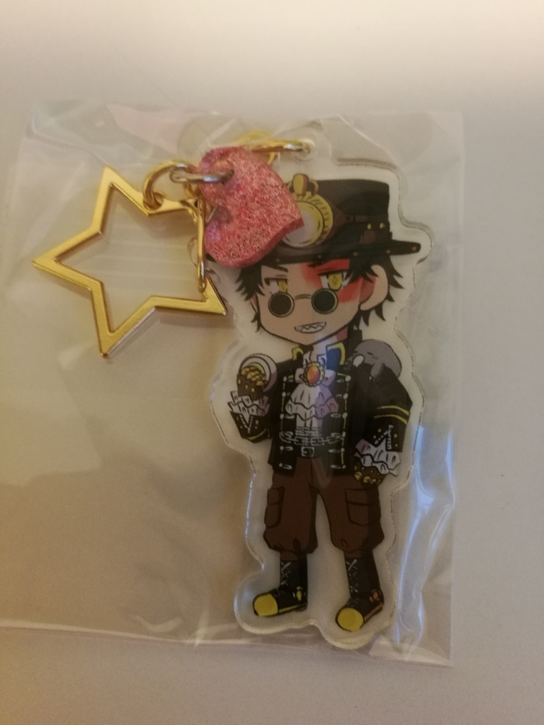 蒸気の都 発明家・スプリング・モグラ・光学レンズ アクリルキーホルダー