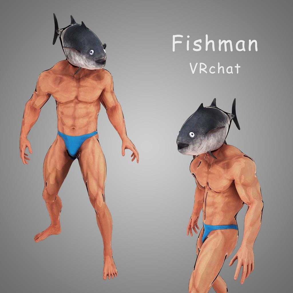 3Dモデル 魚男