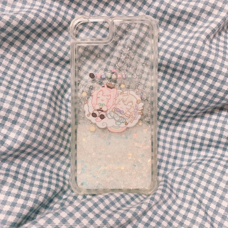 ┊雲ケ畑やや・佐藤犬太┊グリッター入りすやすやiphoneケース⸝⋆※ややからのお手紙付き