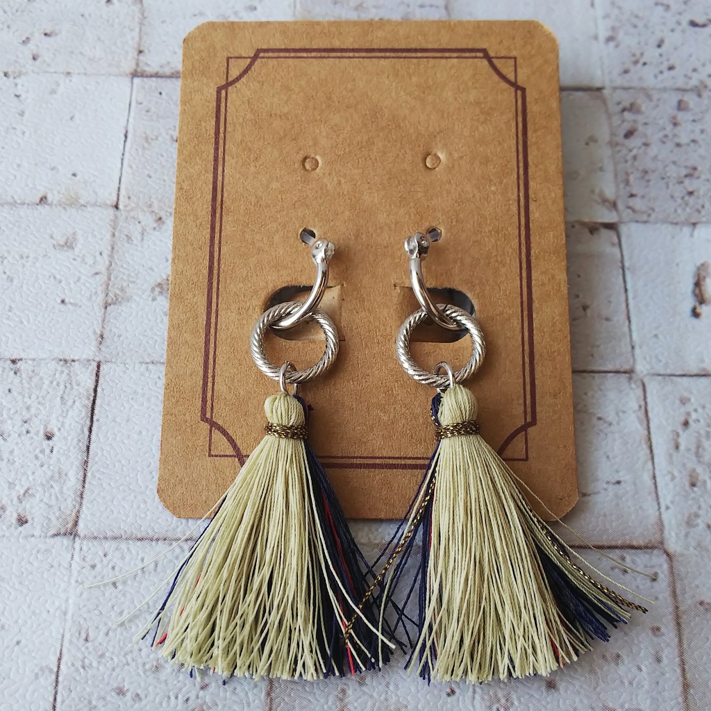 尾形タッセルストラップ/ピアス