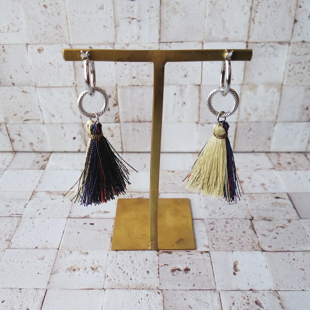 尾形タッセルストラップ/ピアス