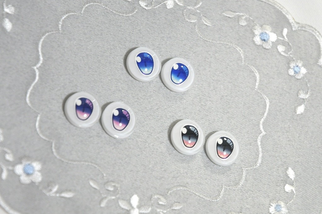 15mm ドールアイ アニメアイ 偏光 カボションアイ