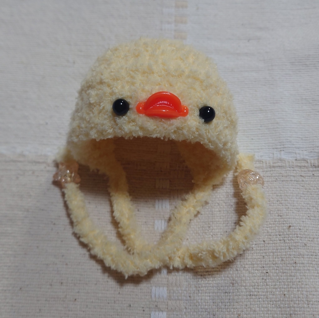 8cmぬいぐるみ用 帽子 ボンネットタイプ ひよこ
