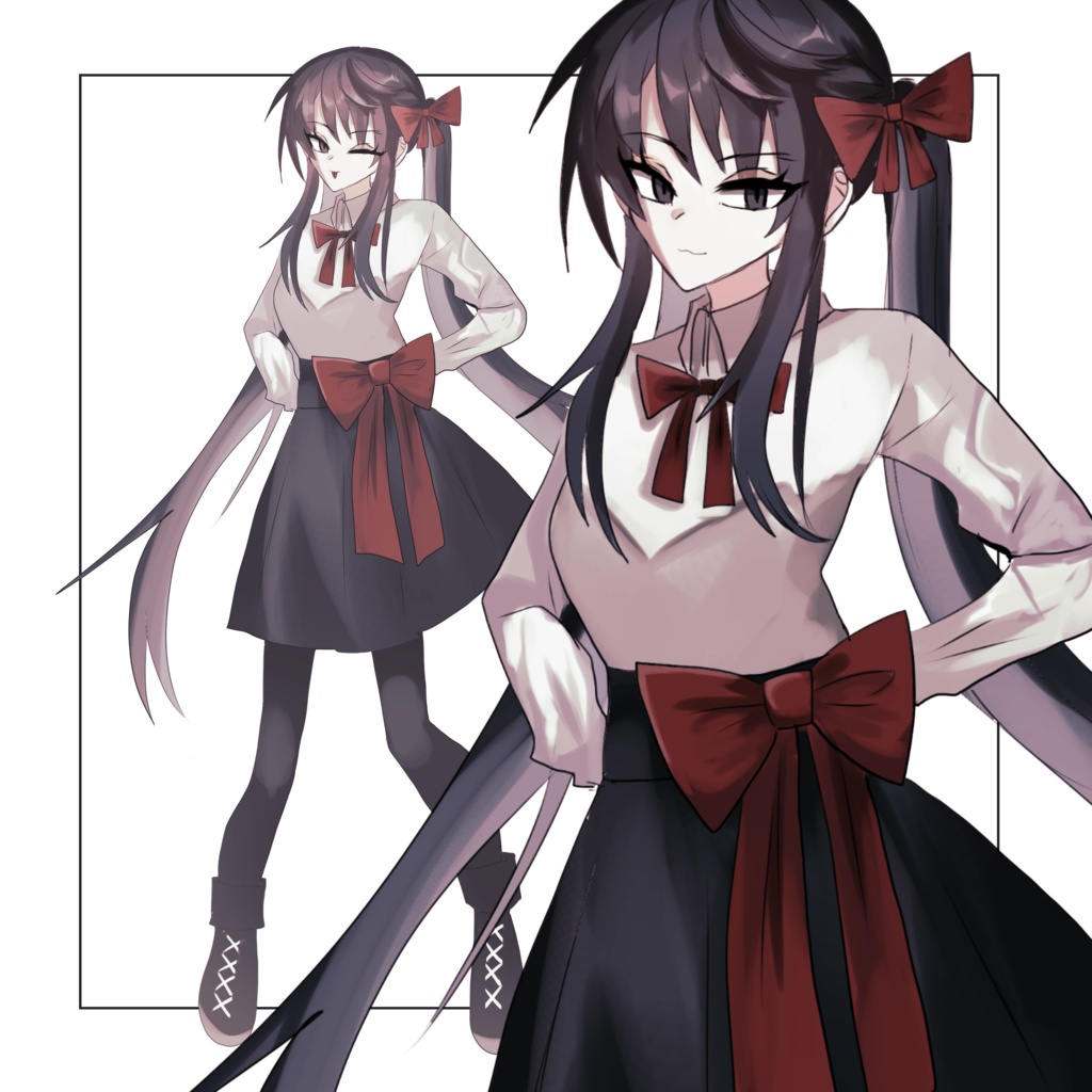 立ち絵素材_ツインテールの少女