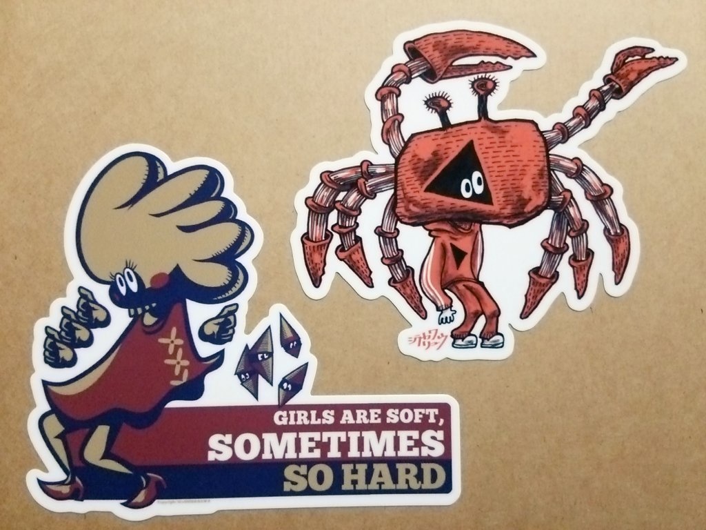 カニが食べたいのかカニカマが食べたいのか判然としないマンステッカー