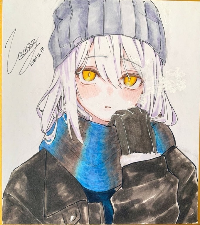 色紙イラスト(小)冬コーデ