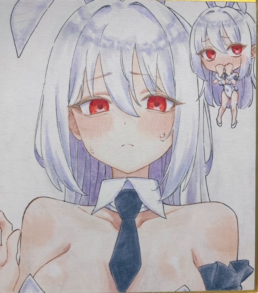 色紙(小)白バニー