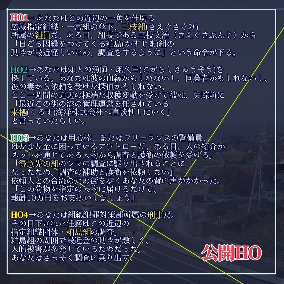 【無料】「Crossing 夜抗港」【CoCシナリオ】