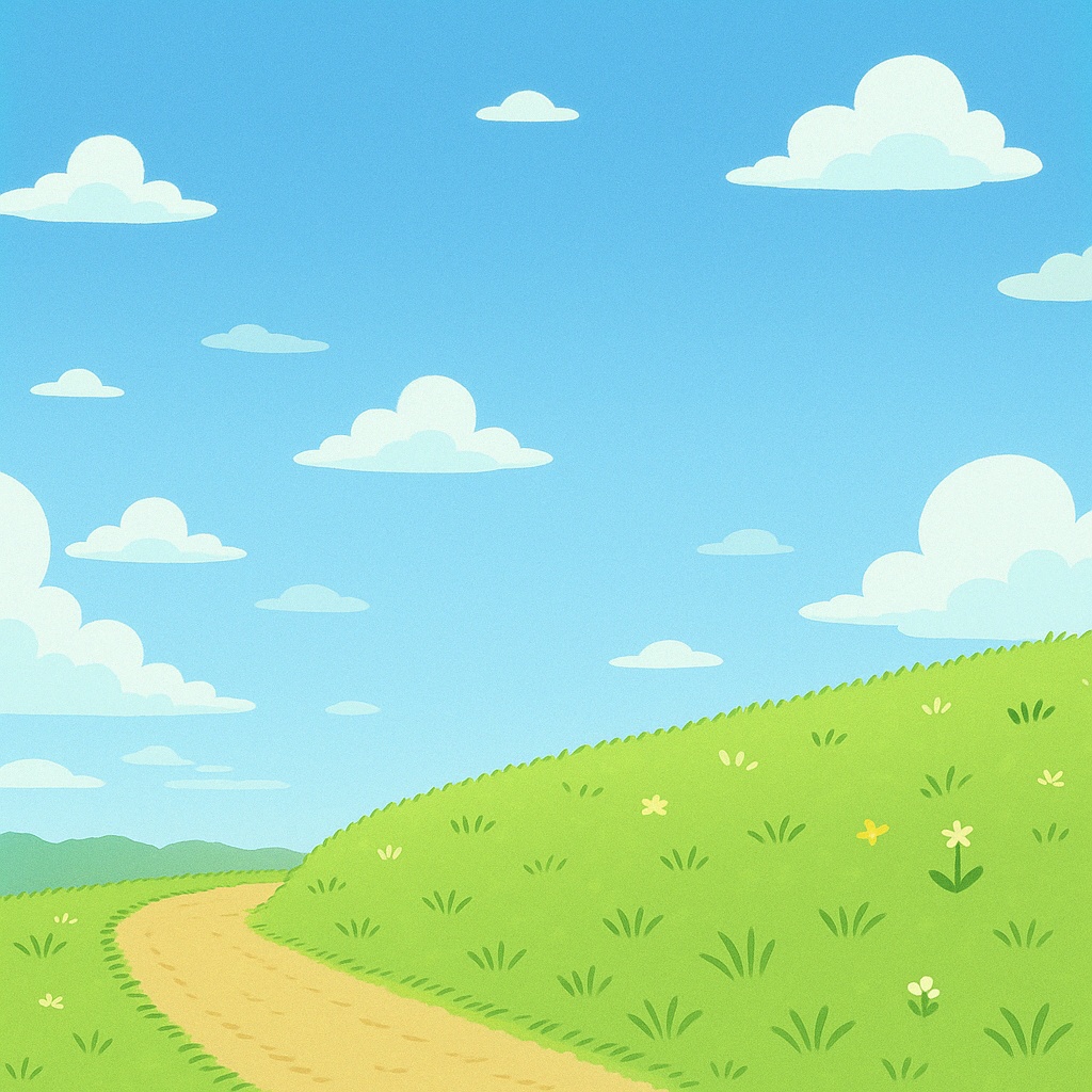 春の空と土手【配信・創作利用OK】