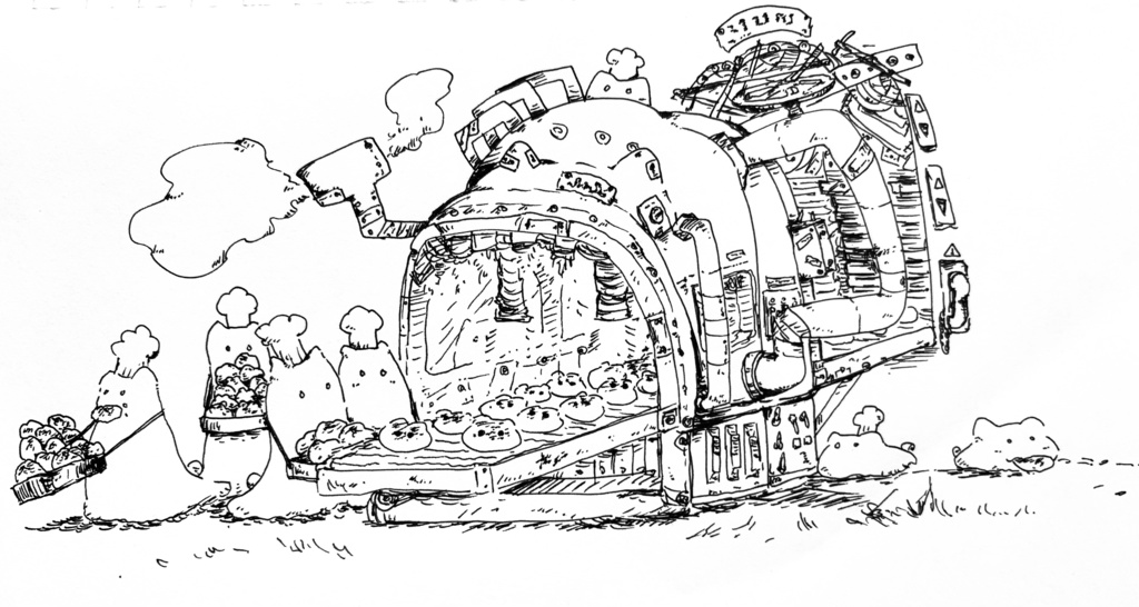 謎の生き物たちパン屋さんマグ