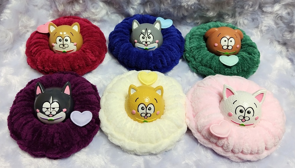 【単色】ミニドーナツクッション(6色セット)