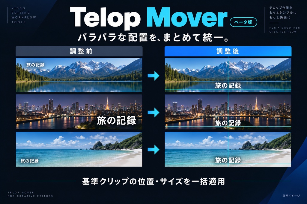 Telop Mover｜テロップの位置・サイズ一括調整【Premiere Pro／β版】