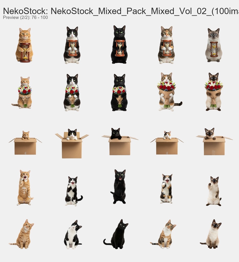 NekoStock No21~40 5猫種セット 100枚