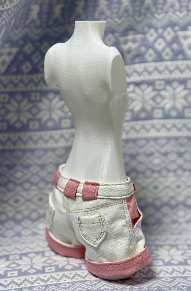 【1/3ドール】衣装製作・型紙用トルソー(SS胸相当)OBJ+STLデータ同梱