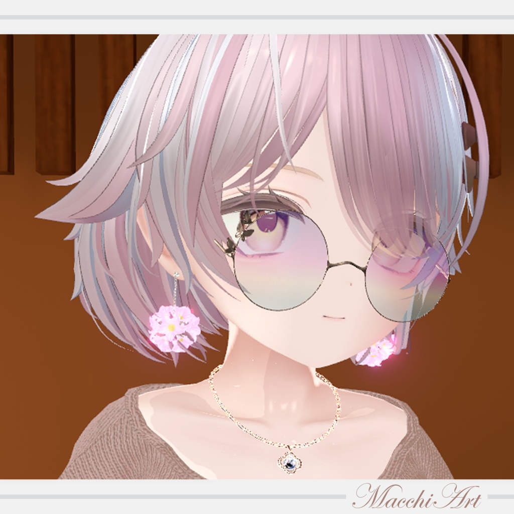 花毬ピアス Hana-mari piass【VRChat想定アクセサリー】