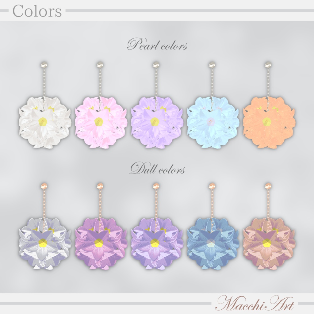 花毬ピアス Hana-mari piass【VRChat想定アクセサリー】