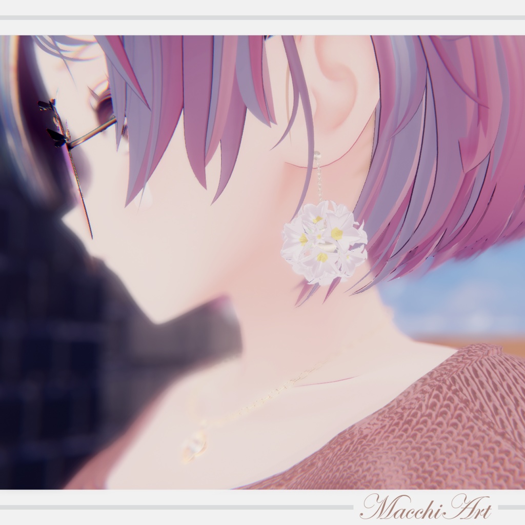 花毬ピアス Hana-mari piass【VRChat想定アクセサリー】