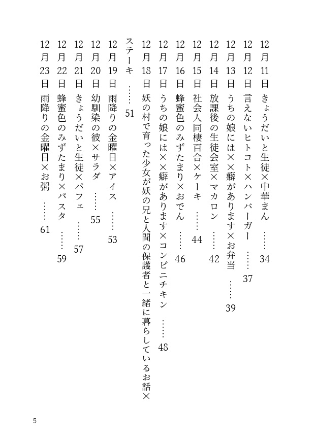【PDF】31日間たべたもの-SSまとめ本-