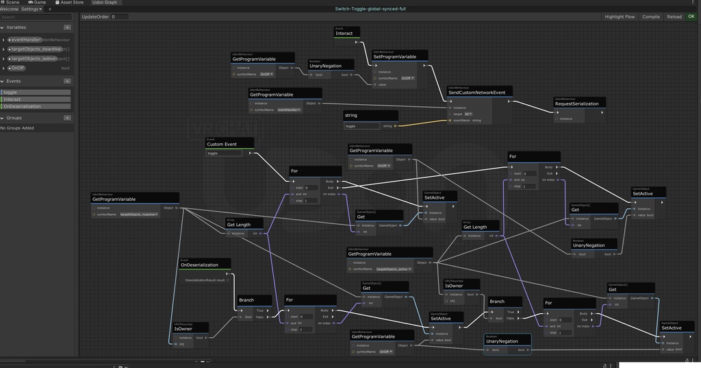 Toggle Object Activity Sample for VRChat SDK3 Udon Graph