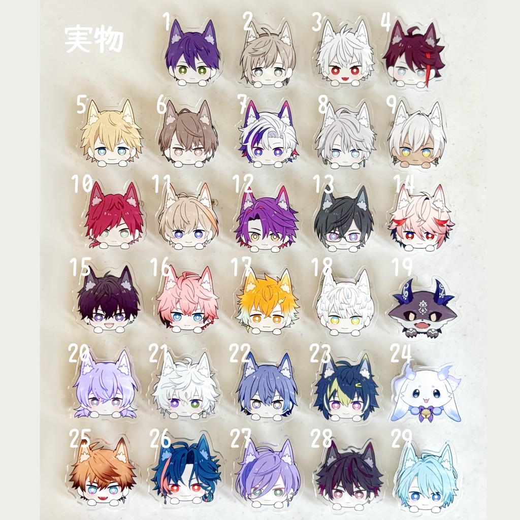 けも耳アクリルバッジクリップ