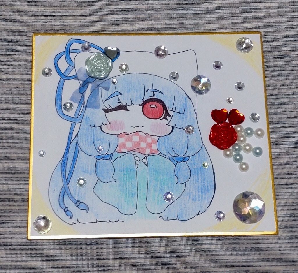 初雪と冬服の葵ちゃん【ミニ色紙】