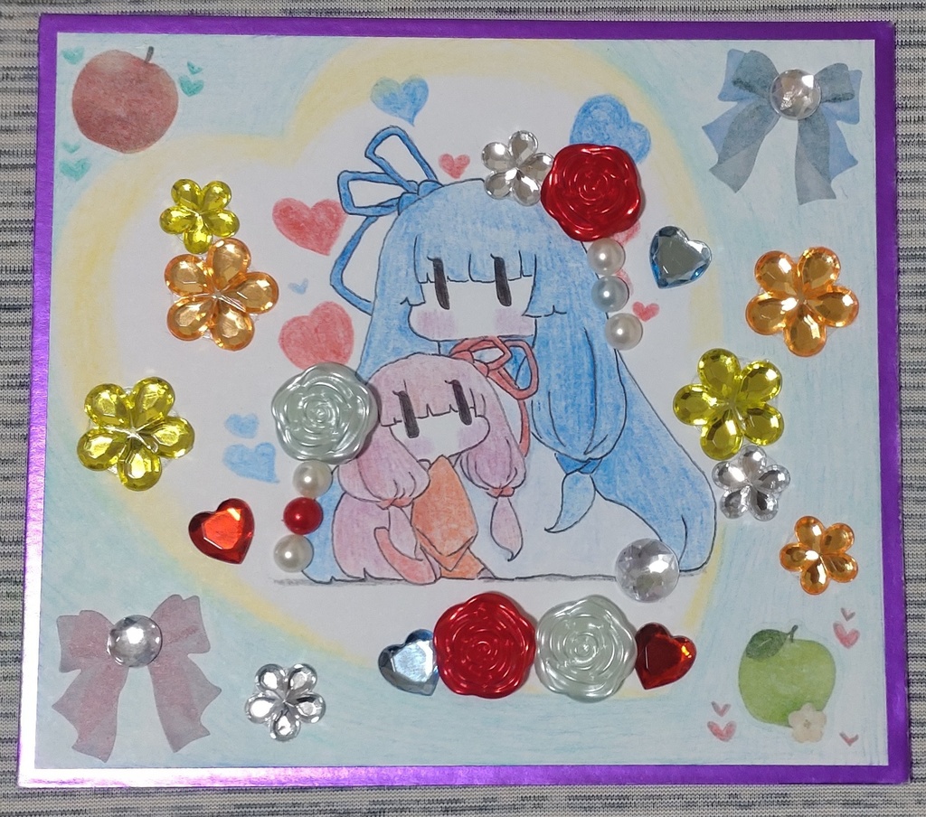 仲良し蕾茜ちゃんと葵ちゃん【ミニ色紙】