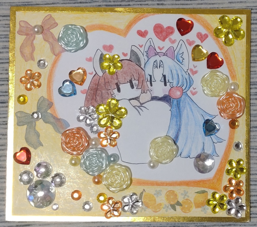 妹大好きイタコ姉様と嬉しいけど恥ずかし過ぎて抵抗するきりたん【ミニ色紙】