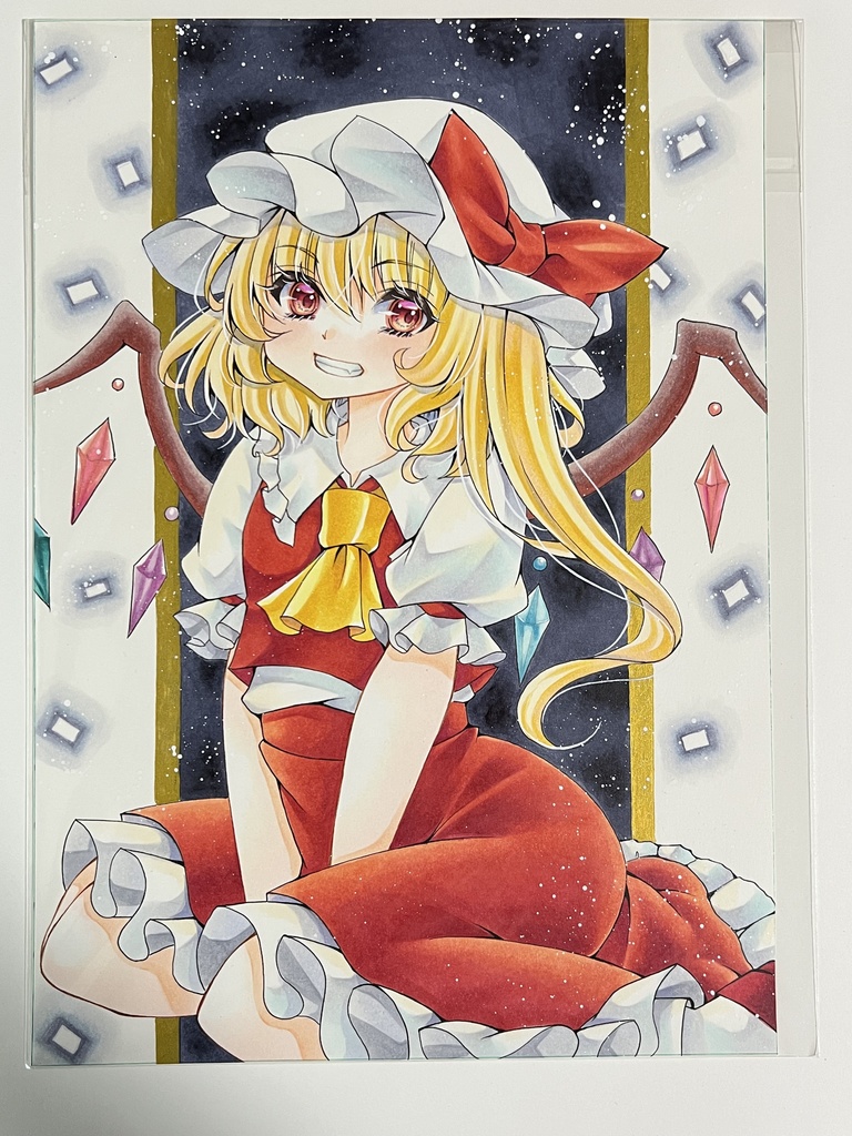 オリジナル♡手描きイラスト ジャージメイド 小色紙原画 - メルカリ