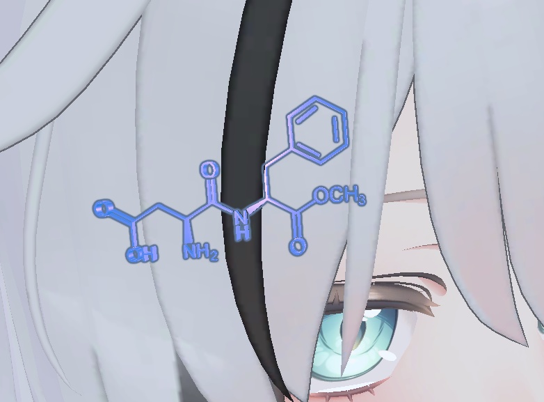 【Vketセール】C14H18N2O5 分子アクセサリー 人工甘味料リング+α