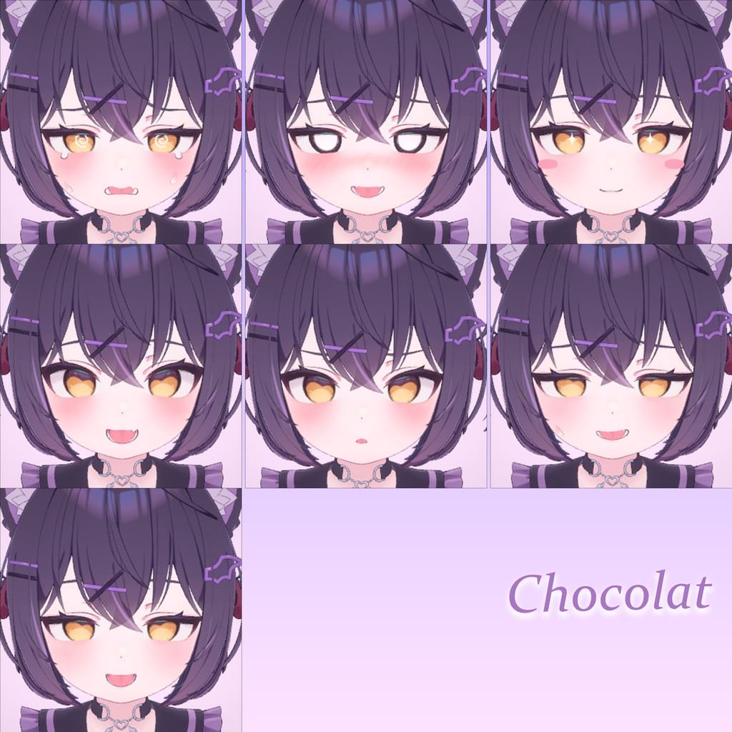 【ショコラ/Chocolat】 ロリ顔 ''blendshape + 7 facial animation''