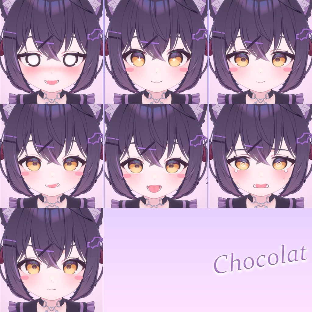 【ショコラ/Chocolat】 丸顔 ''blendshape + 7 facial animation''